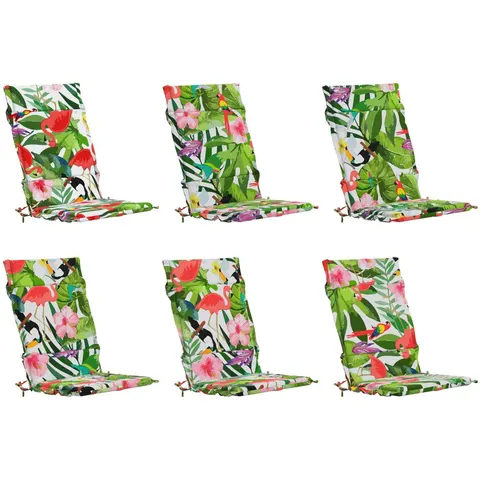 vidaXL Coussin de chaise à dossier haut GEMERT 6 pc 100 % polyester – 432531 – image 1