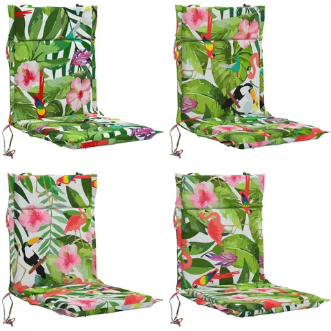 vidaXL Coussin de chaise à dossier bas GEMERT 4 pc 100 % polyester – 433392 – image 1