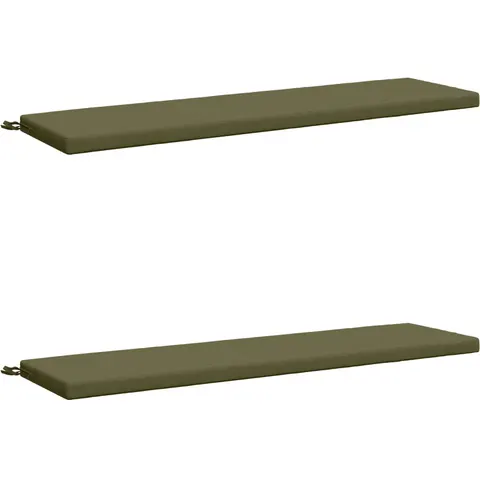 vidaXL Coussins de Banc SOEST 2 pc 100 % polyester Vert olive – image 1