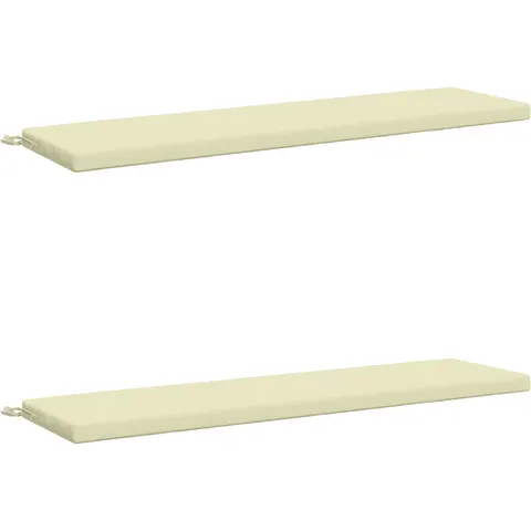 vidaXL Coussins de Banc SOEST 2 pc 100 % polyester Crème – 458425 – image 1