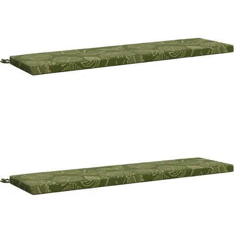 vidaXL Coussins de Banc SOEST 2 pc 100 % polyester Modèle feuille – 459101 – image 1