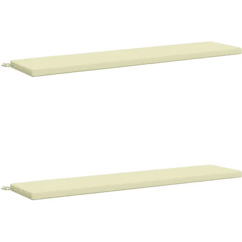vidaXL Coussins de Banc SOEST 2 pc 100 % polyester Crème – 460169 – image 1