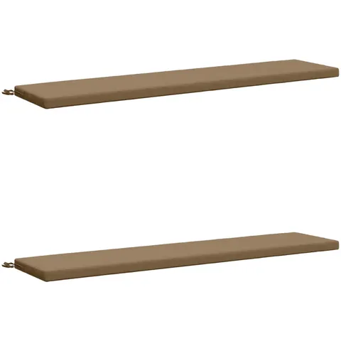 vidaXL Coussins de Banc SOEST 2 pc 100 % polyester Taupe – 460923 – image 1