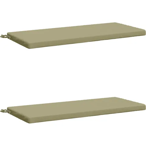vidaXL Coussins de Banc SOEST 2 pc 100 % polyester Vert clair – 461586 – image 1
