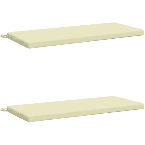 vidaXL Coussins de Banc SOEST 2 pc 100 % polyester Crème – 461906 – image 1