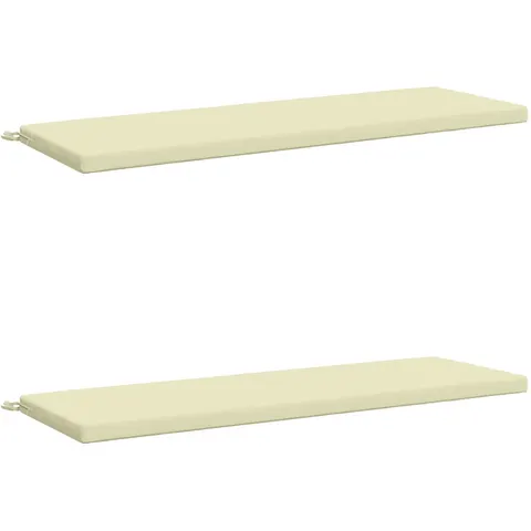 vidaXL Coussins de Banc SOEST 2 pc 100 % polyester Crème – 462484 – image 1