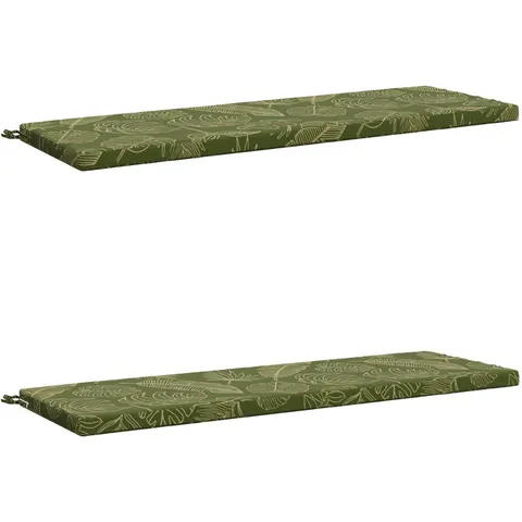 vidaXL Coussins de Banc SOEST 2 pc 100 % polyester Modèle feuille – 463160 – image 1