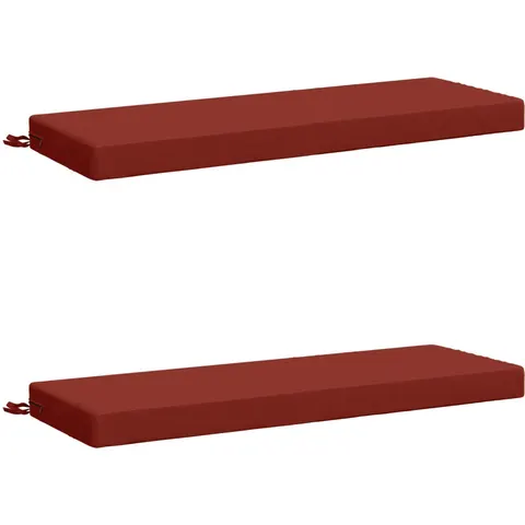 vidaXL Coussins de Banc SOEST 2 pc 100 % polyester Rouge – 464624 – image 1
