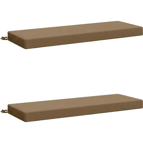 vidaXL Coussins de Banc SOEST 2 pc 100 % polyester Taupe – 464983 – image 1