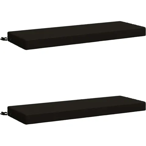vidaXL Coussins de Banc SOEST 2 pc 100 % polyester Noir – 465188 – image 1