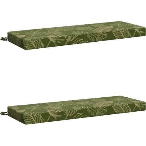 vidaXL Coussins de Banc SOEST 2 pc 100 % polyester Modèle feuille – 466062 – image 1
