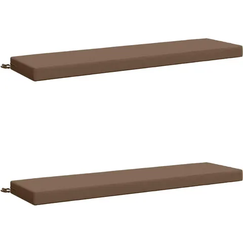 vidaXL Coussins de Banc SOEST 2 pc 100 % polyester Taupe – 466246 – image 1