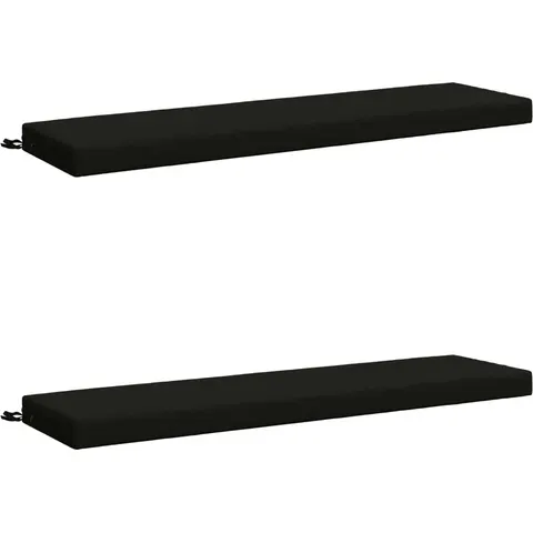 vidaXL Coussins de Banc SOEST 2 pc 100 % polyester Noir – 466345 – image 1