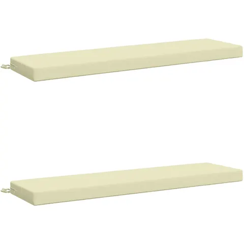 vidaXL Coussins de Banc SOEST 2 pc 100 % polyester Crème – 466543 – image 1