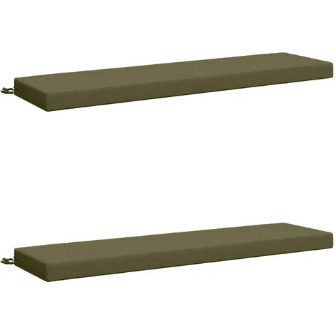vidaXL Coussins de Banc SOEST 2 pc 100 % polyester Vert olive – 466789 – image 1