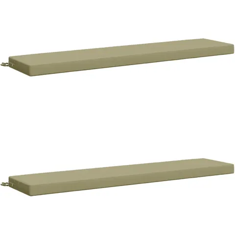 vidaXL Coussins de Banc SOEST 2 pc 100 % polyester Vert clair – 467960 – image 1