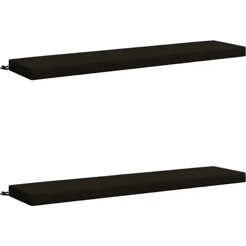 vidaXL Coussins de Banc SOEST 2 pc 100 % polyester Noir – 468080 – image 1