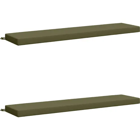 vidaXL Coussins de Banc SOEST 2 pc 100 % polyester Vert olive – 468523 – image 1