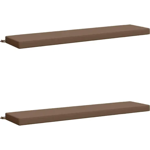 vidaXL Coussins de Banc SOEST 2 pc 100 % polyester Taupe – 469148 – image 1