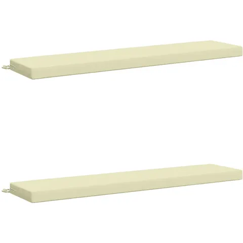 vidaXL Coussins de Banc SOEST 2 pc 100 % polyester Crème – 469445 – image 1