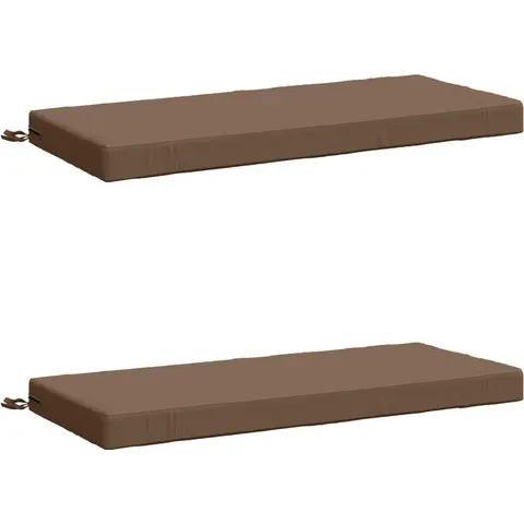 vidaXL Coussins de Banc SOEST 2 pc 100 % polyester Taupe – 469728 – image 1