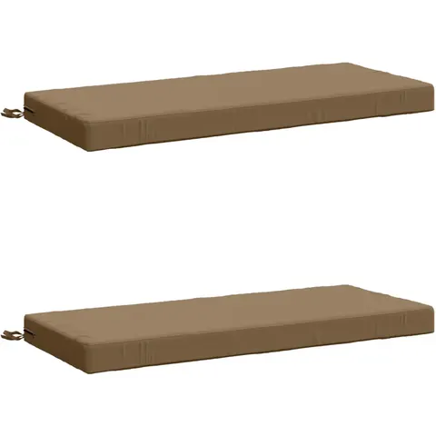 vidaXL Coussins de Banc SOEST 2 pc 100 % polyester Taupe – 470205 – image 1