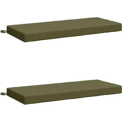 vidaXL Coussins de Banc SOEST 2 pc 100 % polyester Vert olive – 470267 – image 1