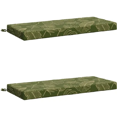 vidaXL Coussins de Banc SOEST 2 pc 100 % polyester Modèle feuille – 470700 – image 1