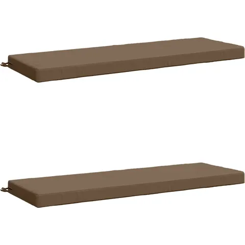 vidaXL Coussins de Banc SOEST 2 pc 100 % polyester Taupe – 470885 – image 1