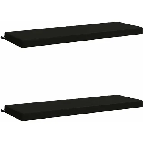 vidaXL Coussins de Banc SOEST 2 pc 100 % polyester Noir – 470984 – image 1