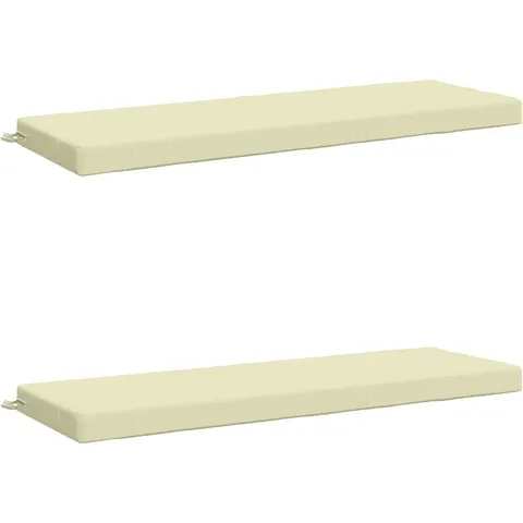 vidaXL Coussins de Banc SOEST 2 pc 100 % polyester Crème – 471189 – image 1