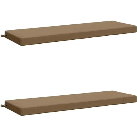 vidaXL Coussins de Banc SOEST 2 pc 100 % polyester Taupe – 471363 – image 1