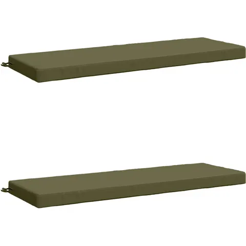 vidaXL Coussins de Banc SOEST 2 pc 100 % polyester Vert olive – 471424 – image 1