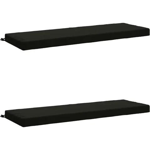 vidaXL Coussins de Banc SOEST 2 pc 100 % polyester Noir – 471721 – image 1