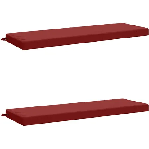 vidaXL Coussins de Banc SOEST 2 pc 100 % polyester Bordeaux – 471981 – image 1