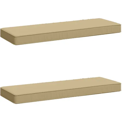 vidaXL Coussins de banc 2 pièces VUGHT 2 pc 100 % polyester Beige – 472261 – image 1