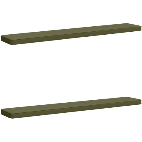 vidaXL Coussins de banc 2 pièces VUGHT 2 pc 100 % polyester Vert olive – 477808 – image 1