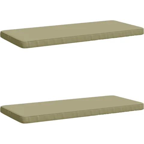 vidaXL Coussins de banc 2 pièces VUGHT 2 pc 100 % polyester Vert clair – 485940 – image 1