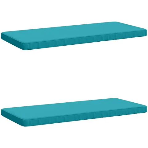 vidaXL Coussins de banc 2 pièces VUGHT 2 pc 100 % polyester Turquoise – 486466 – image 1