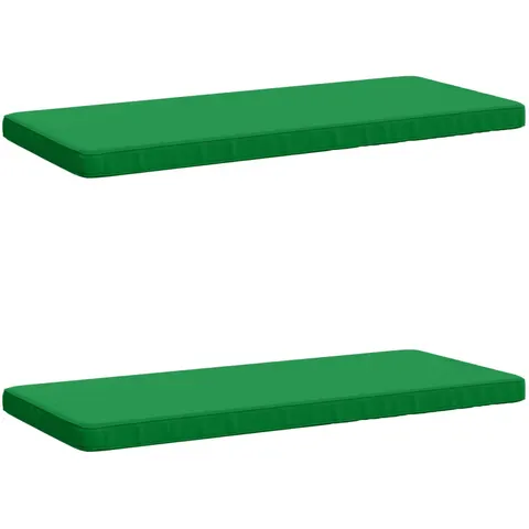 vidaXL Coussins de banc 2 pièces VUGHT 2 pc 100 % polyester Vert – 486909 – image 1