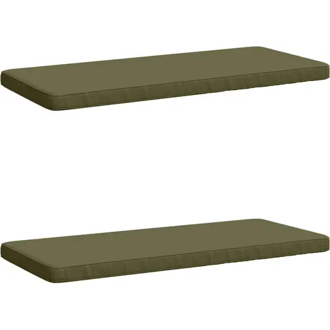 vidaXL Coussins de banc 2 pièces VUGHT 2 pc 100 % polyester Vert olive – 487081 – image 1