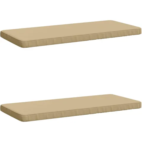 vidaXL Coussins de banc 2 pièces VUGHT 2 pc 100 % polyester Beige – 487340 – image 1
