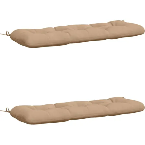 vidaXL Coussins de Banc VIANEN 2 pc 100 % polyester Sable – 491460 – image 1