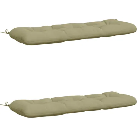 vidaXL Coussins de Banc VIANEN 2 pc 100 % polyester Vert clair – 492368 – image 1