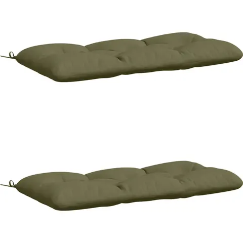 vidaXL Coussins de Banc VIANEN 2 pc 100 % polyester Vert olive – 492825 – image 1