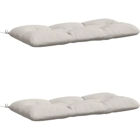 vidaXL Coussins de Banc VIANEN 2 pc 100 % polyester Blanc – 492887 – image 1