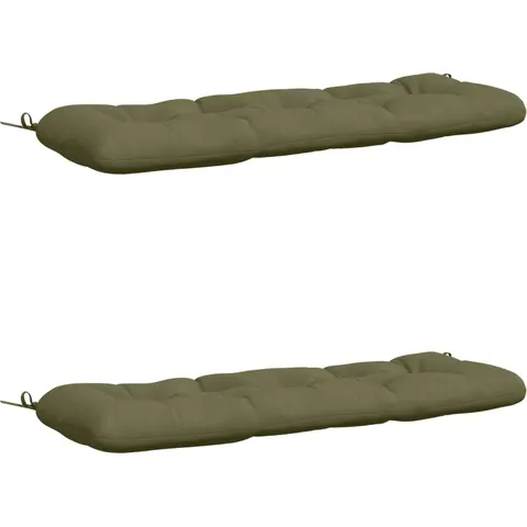 vidaXL Coussins de Banc VIANEN 2 pc 100 % polyester Vert olive – 493303 – image 1