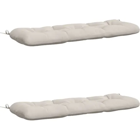 vidaXL Coussins de Banc VIANEN 2 pc 100 % polyester Blanc – 493365 – image 1