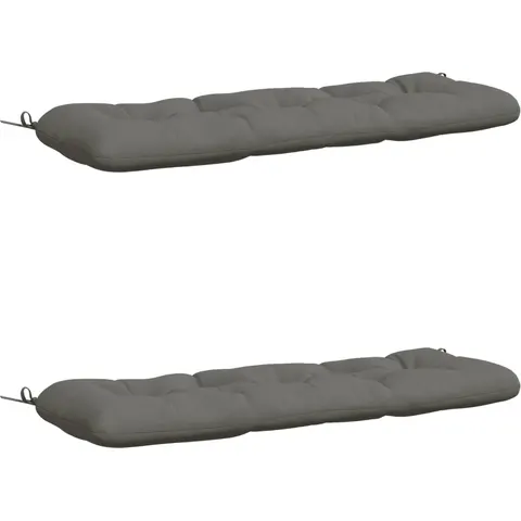 vidaXL Coussins de Banc VIANEN 2 pc 100 % polyester Gris – 494461 – image 1