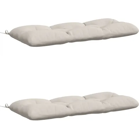 vidaXL Coussins de Banc VIANEN 2 pc 100 % polyester Blanc – 494560 – image 1